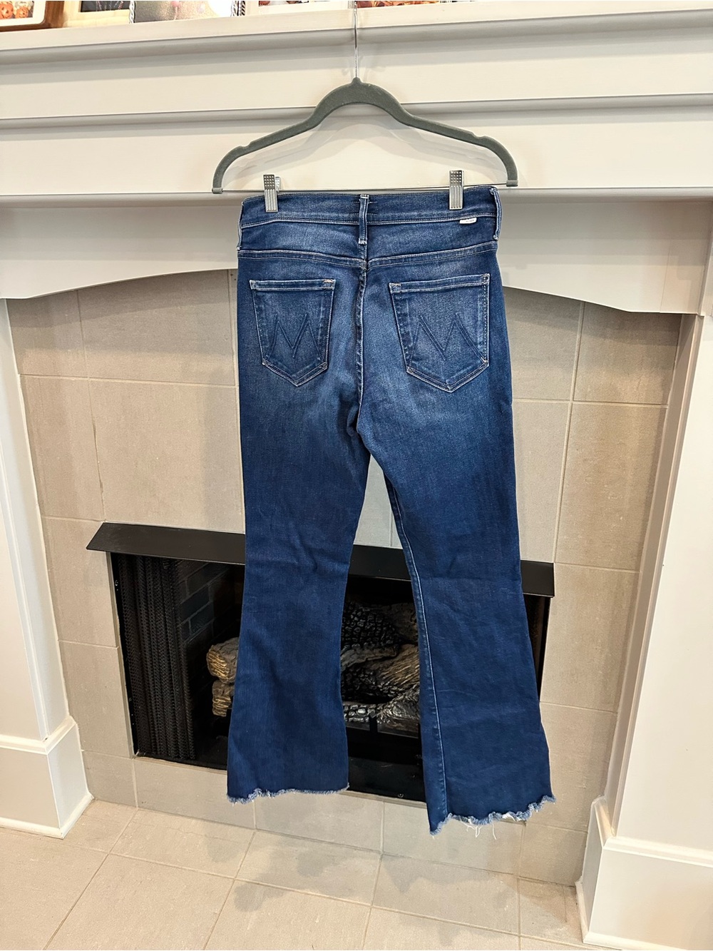 MOTHER Women's Flare Jeans in Medium Blue Denim - Picture 4 of 7